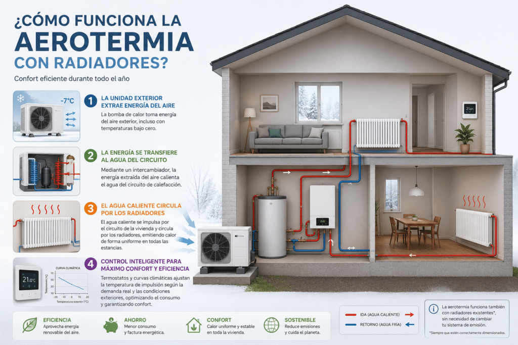 Aerotermia con Radiadores Antiguos: ¿Merece la Pena o Hay que Cambiarlos? Aerotermia con Radiadores Antiguos: ¿Merece la Pena o Hay que Cambiarlos?
