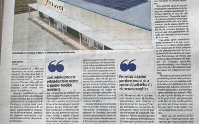 Artículo del diario El Punt Avui sobre la implementación de instalaciones fotovoltaicas de Fotovol en la industria de Girona