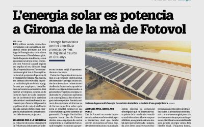 Artículo del Diari de Girona sobre el impulso de la energía solar en Girona de la mano de Fotovol